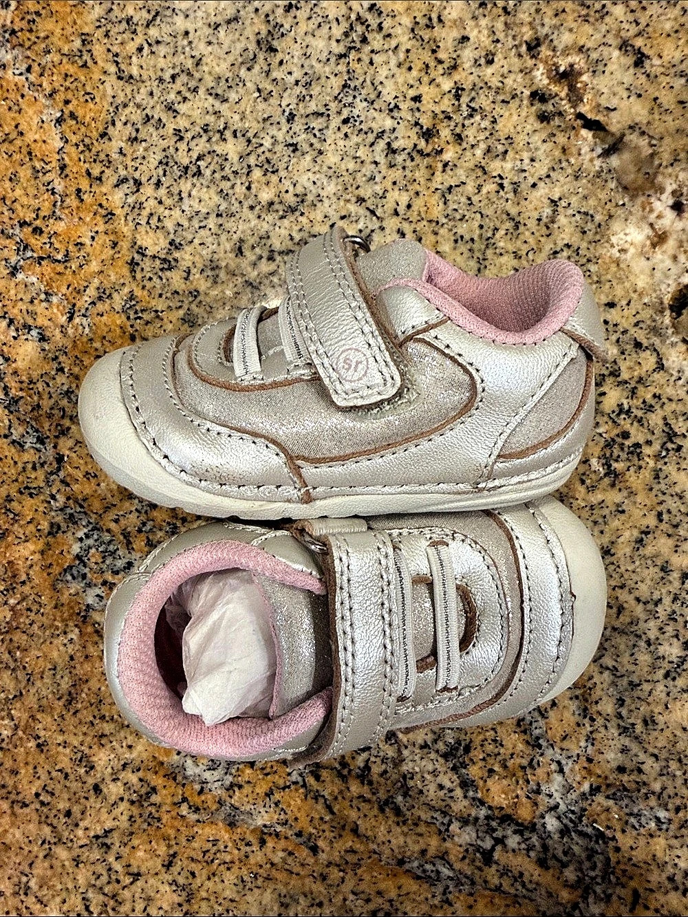 Stride Rite SM Jazzy Baby US 3m Silver Sneakers